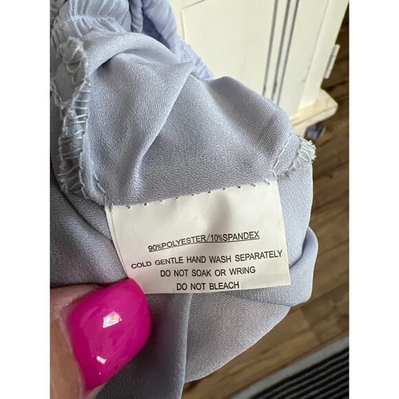 NWOT Saints + Secrets size small light blue mini dress open back - Picture 4 of 4